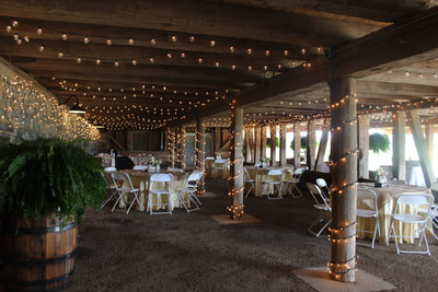 Cocktail area at wedding venue in VA.